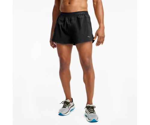 Tenis Saucony Outpace 2.5" Split Short Hombre Pantalones cortos Ropa Negras México MX-759-HK